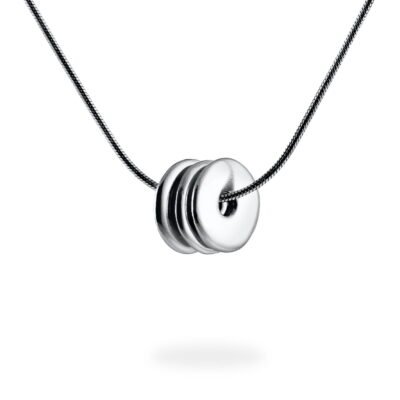 Necklace with three silver pendants